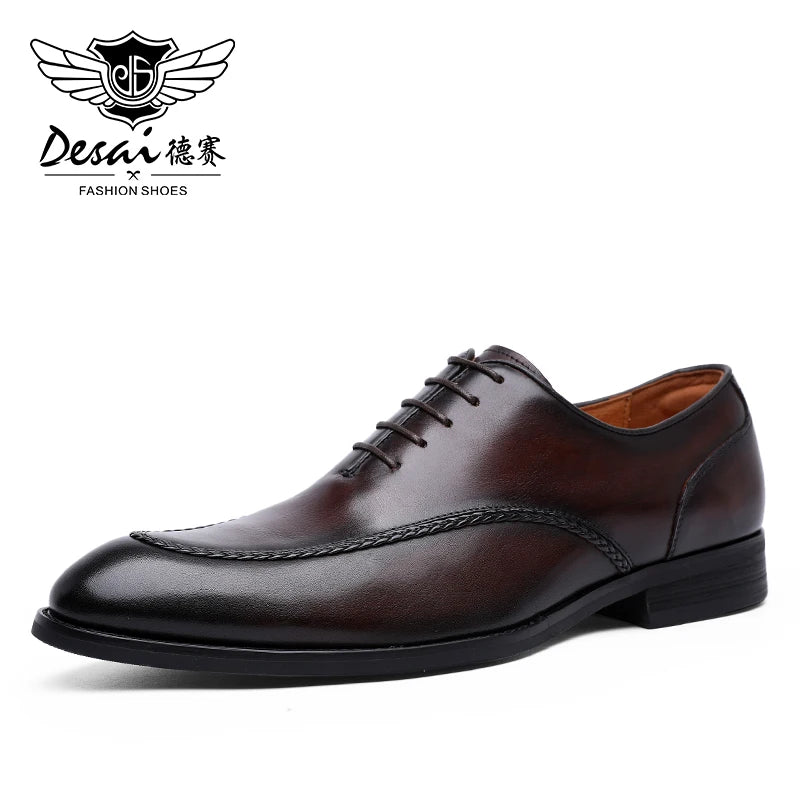 Leather British Toe Carved Business Shoes