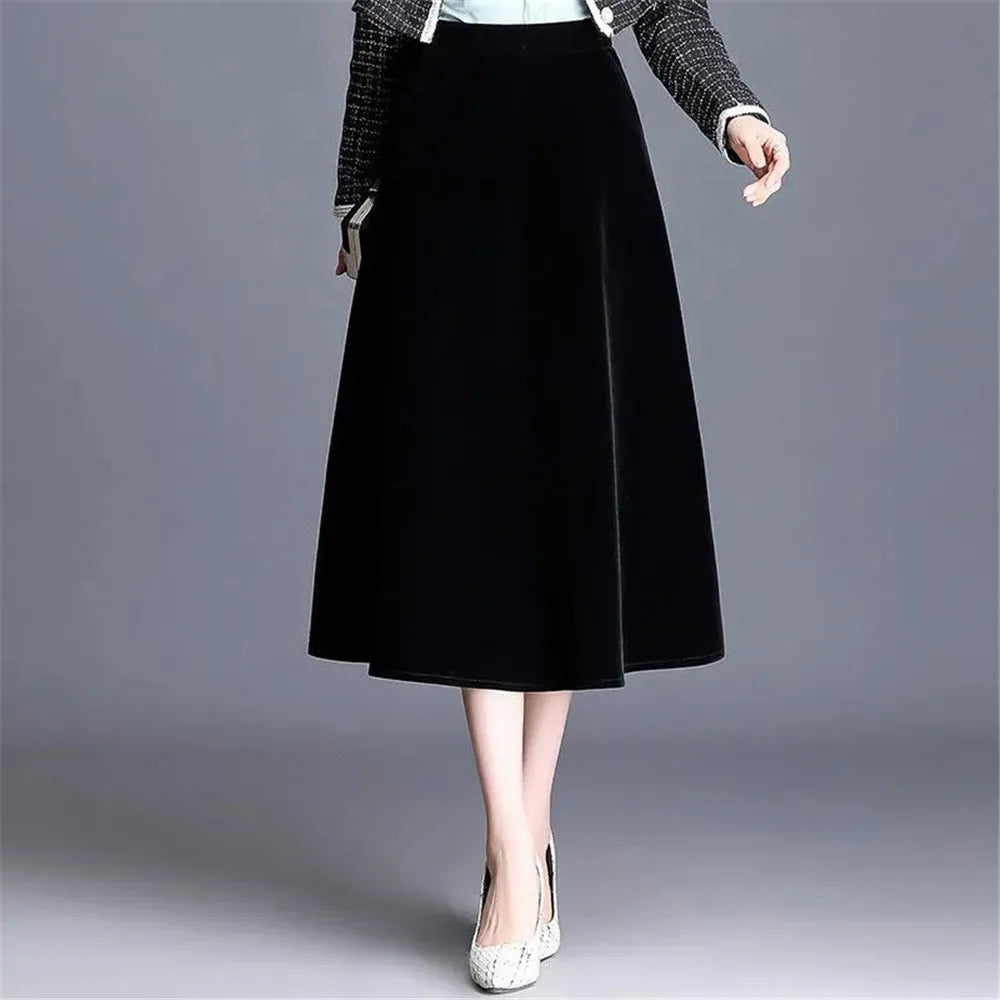 Velvet A-Line Skirt