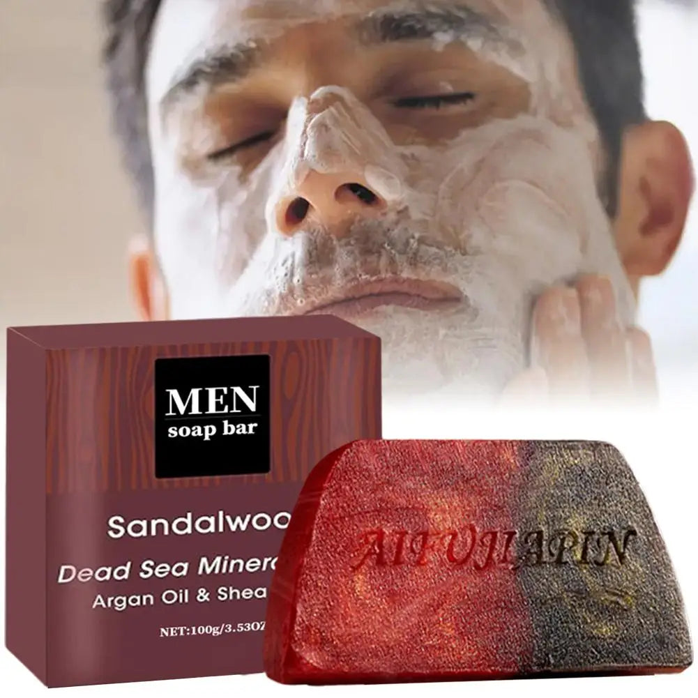 Sandalwood Men'S Soap 100g , Deeply Cleanses The Body, Moisturizes The Face, And Is Gentle And Shiny