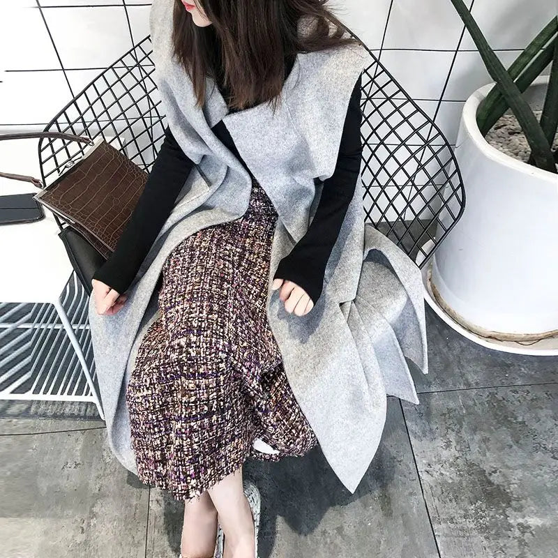 Coarse Floral Tweed Skirt