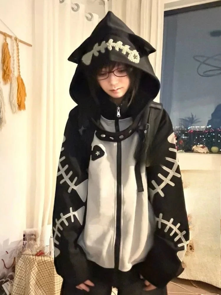 Kawaii Fish Bone Hoodie