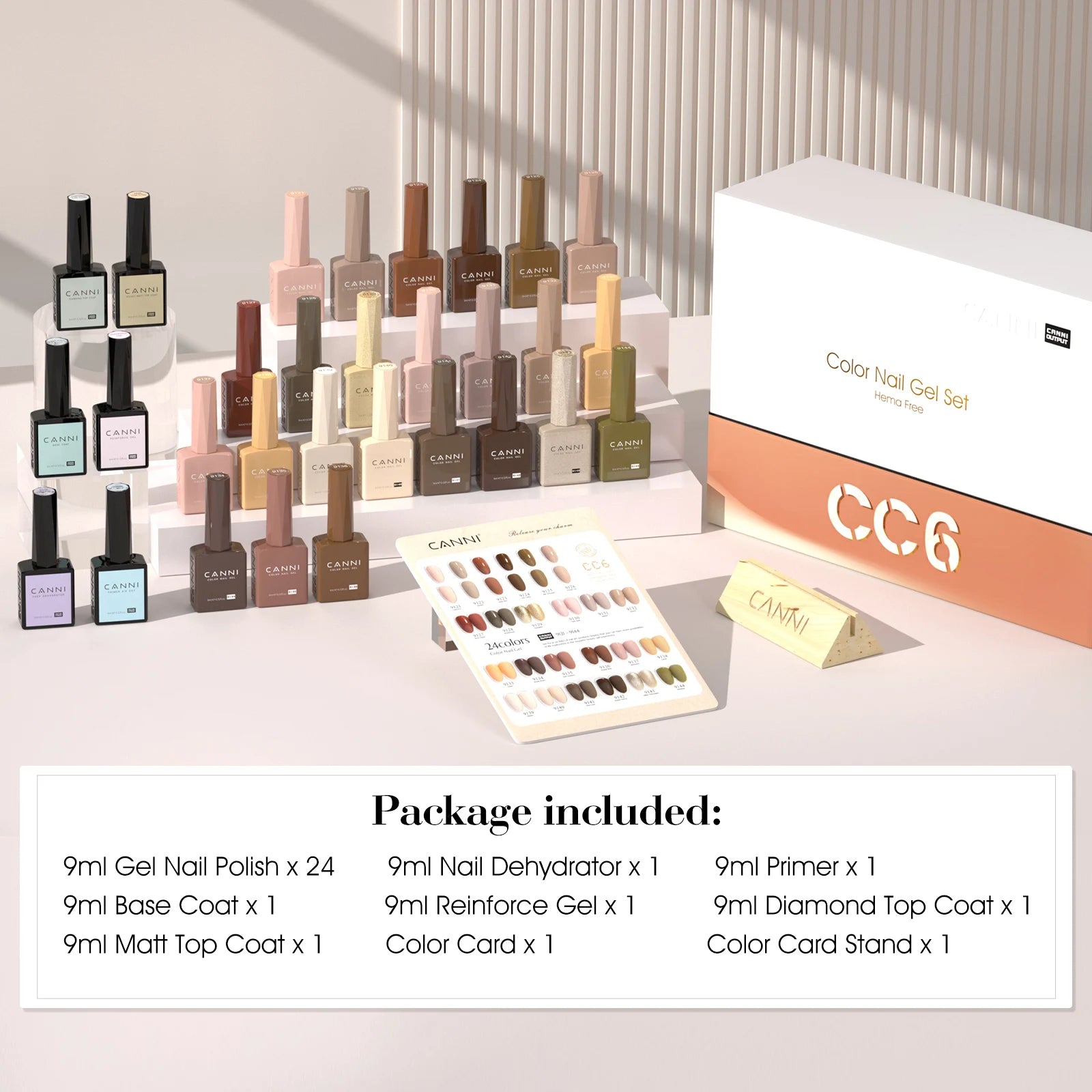 TPO/HEMA FREE Gel Nail Polish Set 24 Colors 9ml