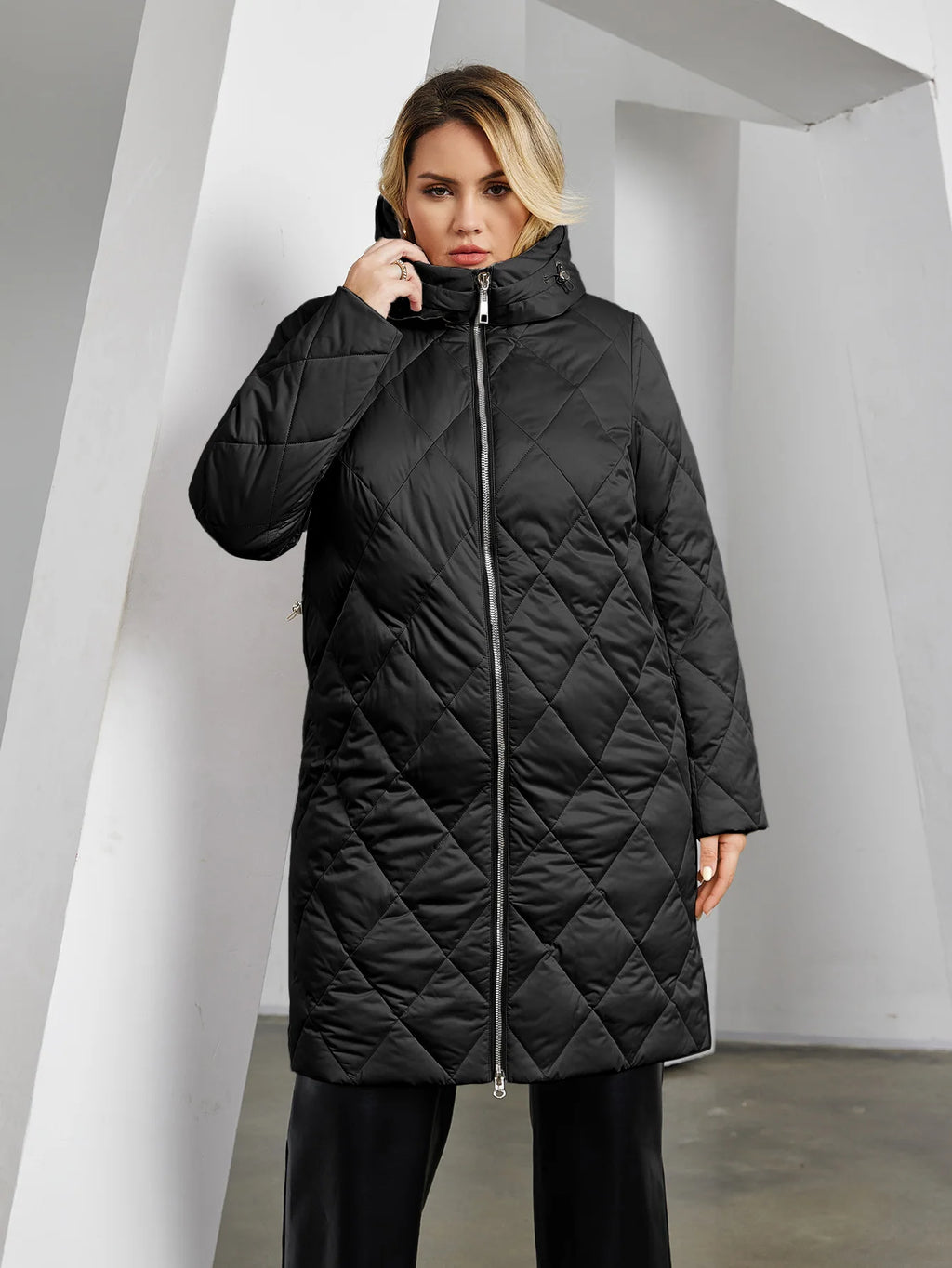 Astrid Women's Winter Jacket 2023 Plus Size Women Parka Long Thick Bio Down Jackets Hooded Diamond Quilted Coat Female Clothing