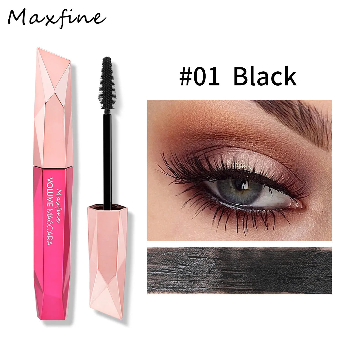Diamond Dense Mascara Waterproof Non Smudging Long Lasting For Natural Dense Curled And Long Lashes