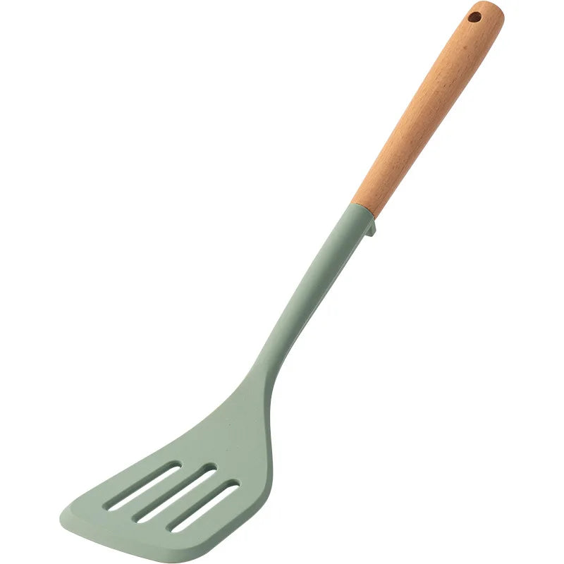Chinese Style Silicone Wood Handle Spatula