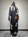 Floral Print Open Abaya