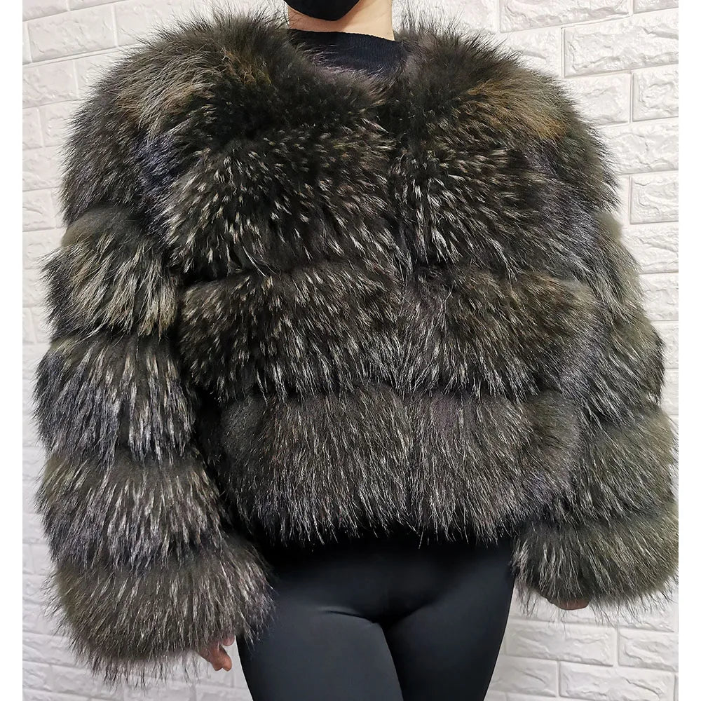 2025 trend natural fur real fur coat women's jacke Leather Woman clothing new outerwears Female Vest
