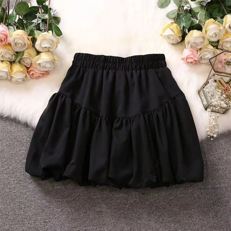 Pleated Bubble Mini Skirt