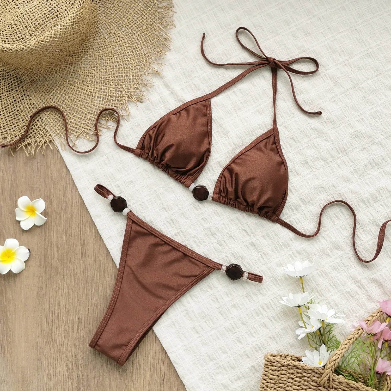 Scalloped Solid Bikini