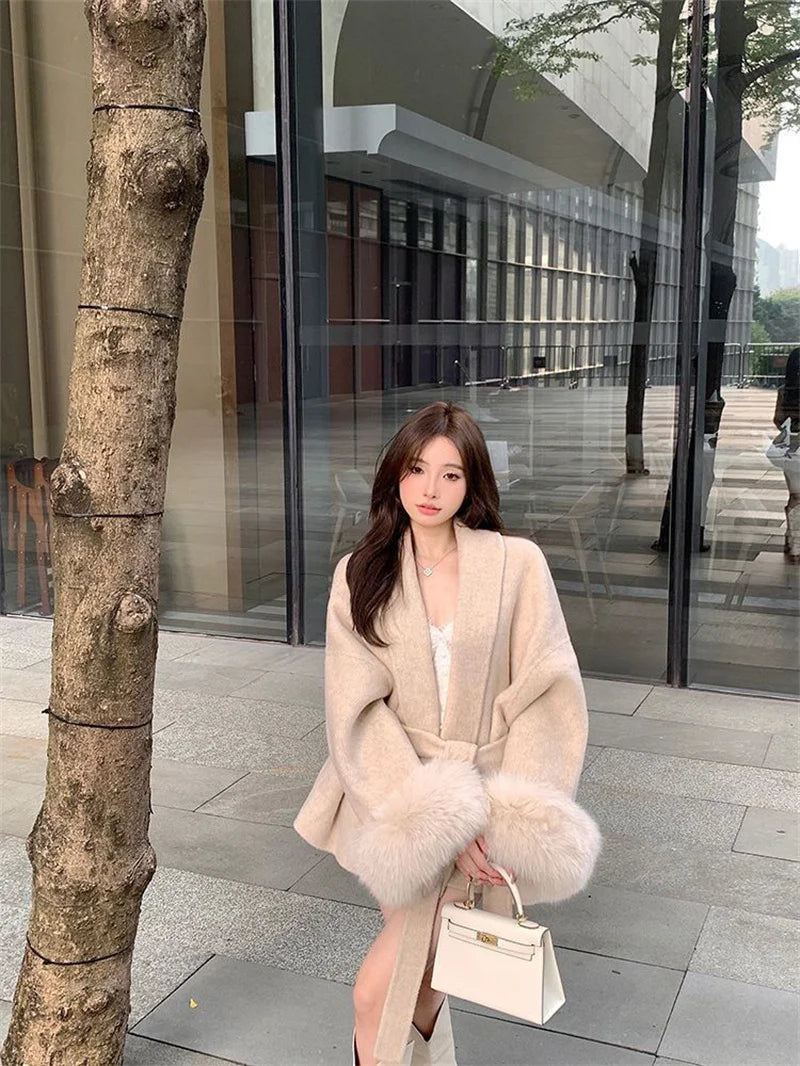 Thin Strap Woolen Jacket