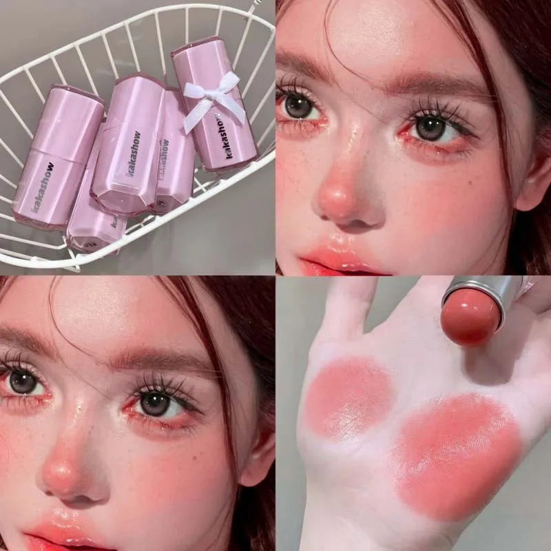 Water Plumping Gloss Rouge Blush Stick Matte Moisturizing Lipgloss Lasting Easy To Smudge Natural Blusher Lip and Cheek Dual-use