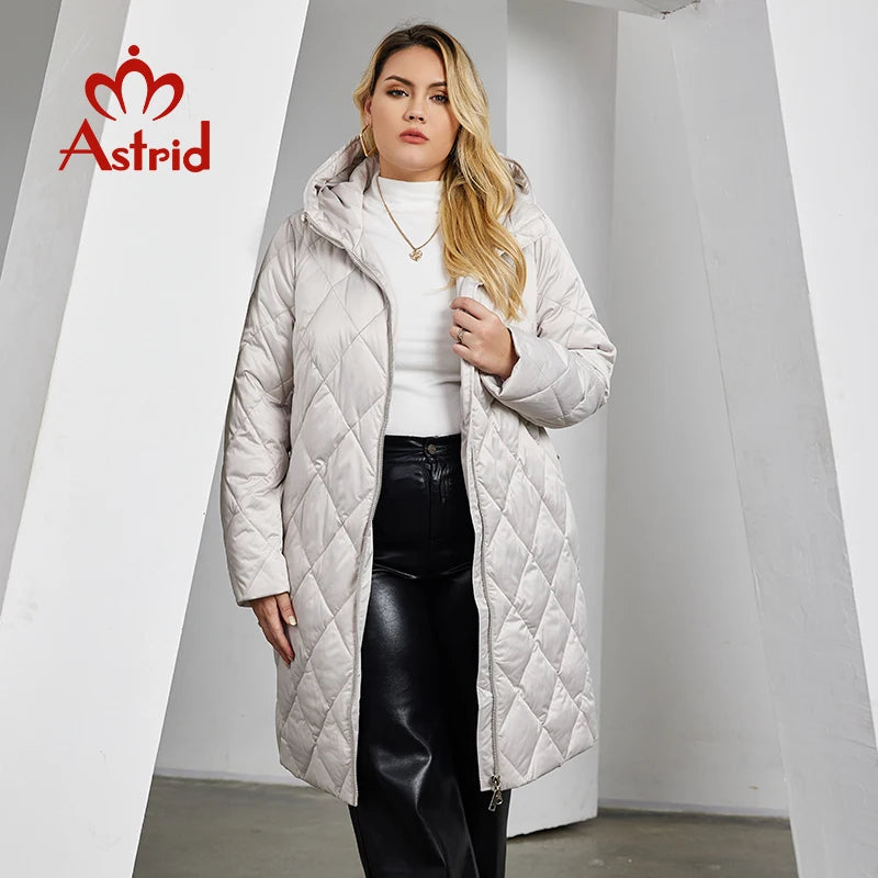 Astrid Women's Winter Jacket 2023 Plus Size Women Parka Long Thick Bio Down Jackets Hooded Diamond Quilted Coat Female Clothing
