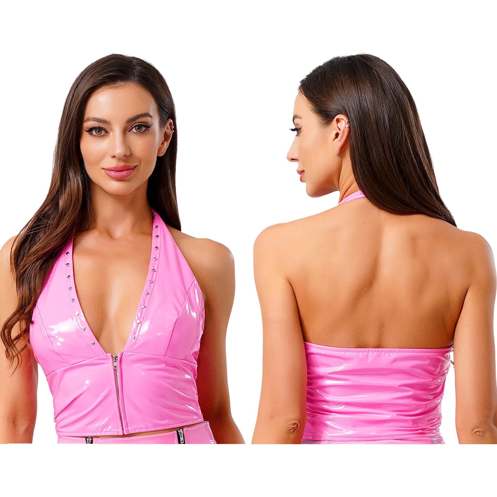 Glossy Patent Leather Crop Top