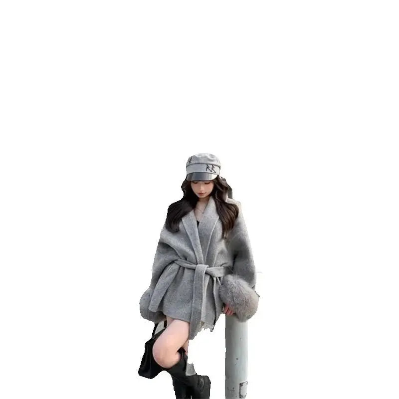 Thin Strap Woolen Jacket