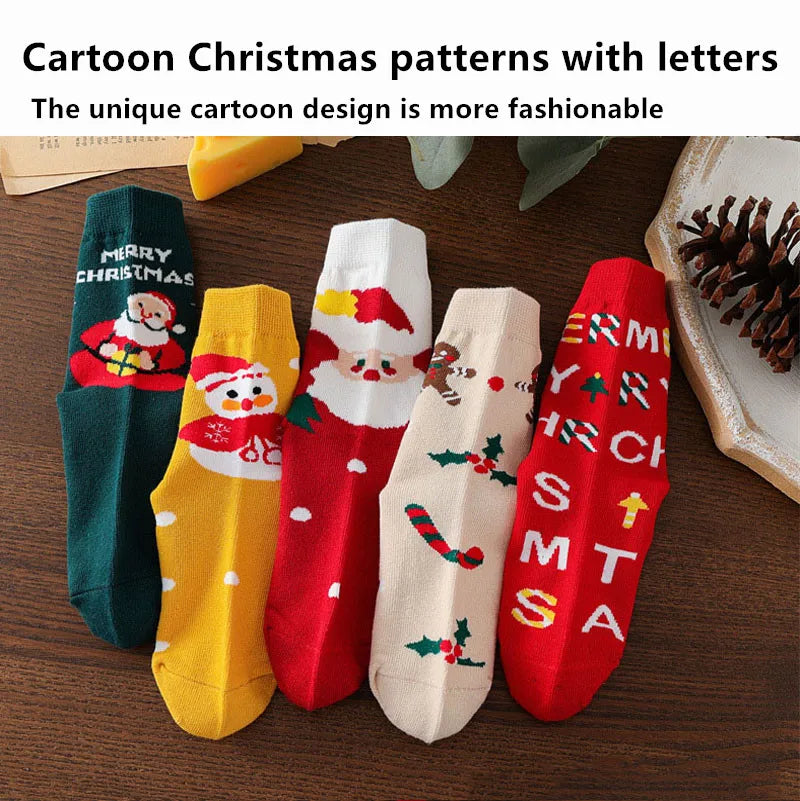 5Pairs/Lot Kids Christmas Socks