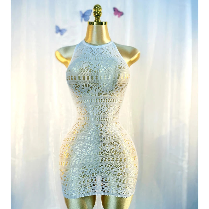 Cover Up Hollow Out Fishnet Dress