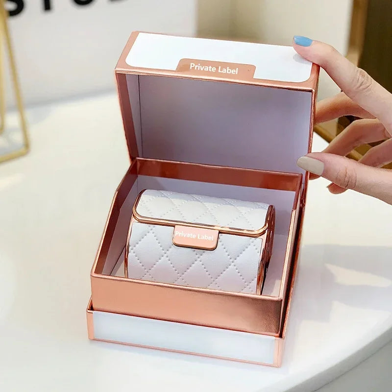 Chain Bag Lipstick Set 4 Color Long Lasting Matte Lip Stick White Leather Gift Box for Girl Women's Birthday Gift makeup