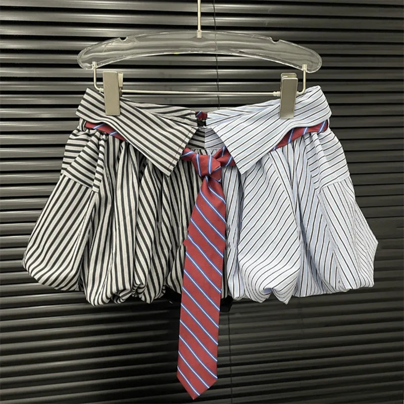 Plaid Patchwork Contrast Color Short Skirt