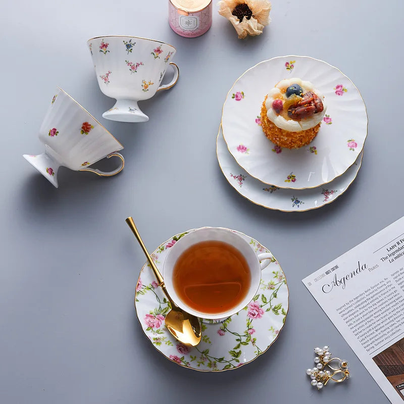 200ML Ceramic Black Tea Mug Saucer