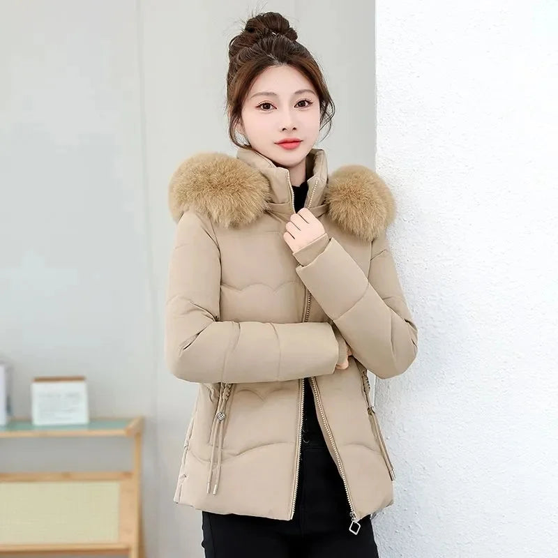 Winter Fur Collar Hooded Parka