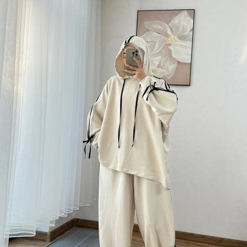 Sporty Stripe Outfits Tracksuit