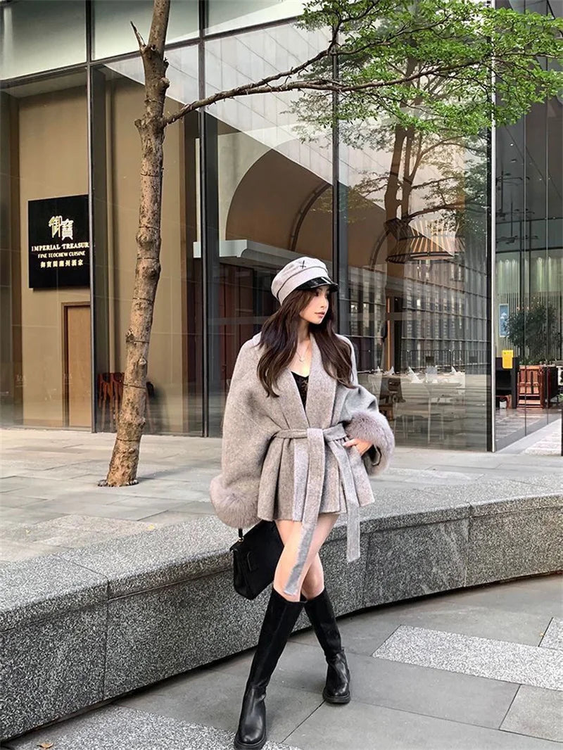 Thin Strap Woolen Jacket