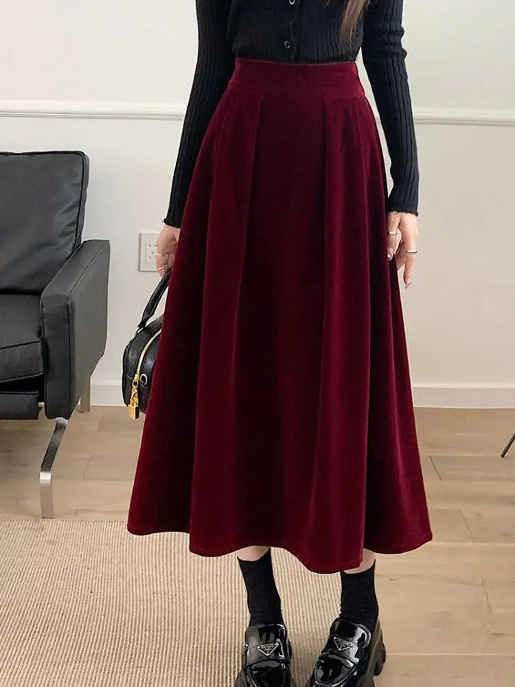 Velvet A-Line Skirt