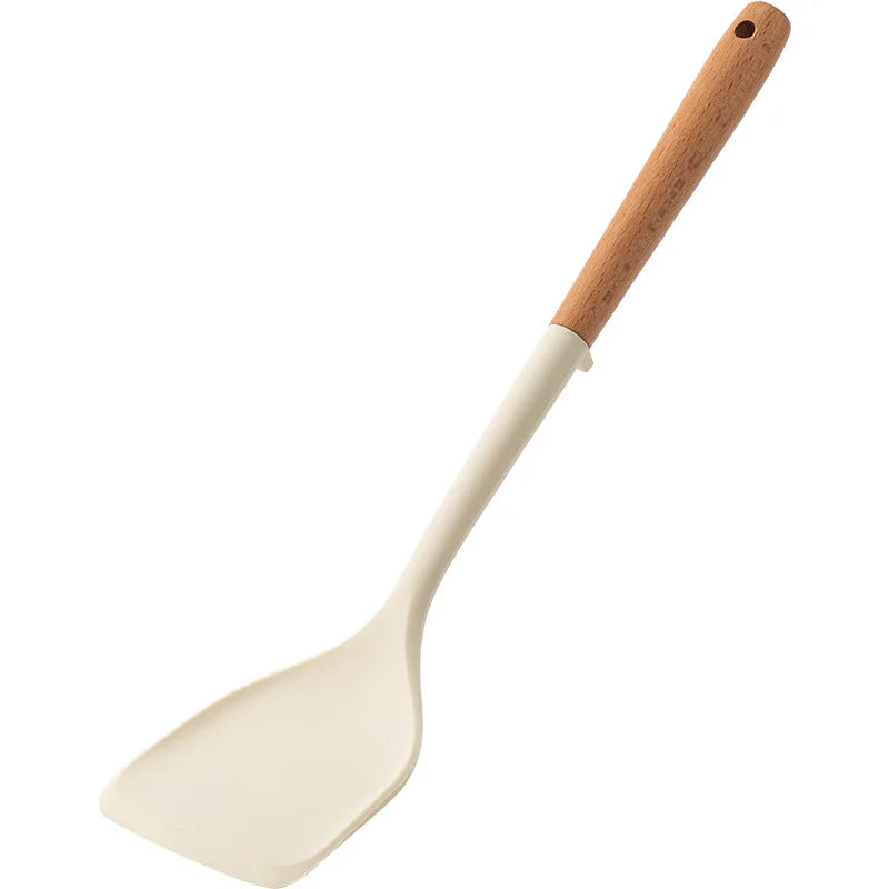 Chinese Style Silicone Wood Handle Spatula
