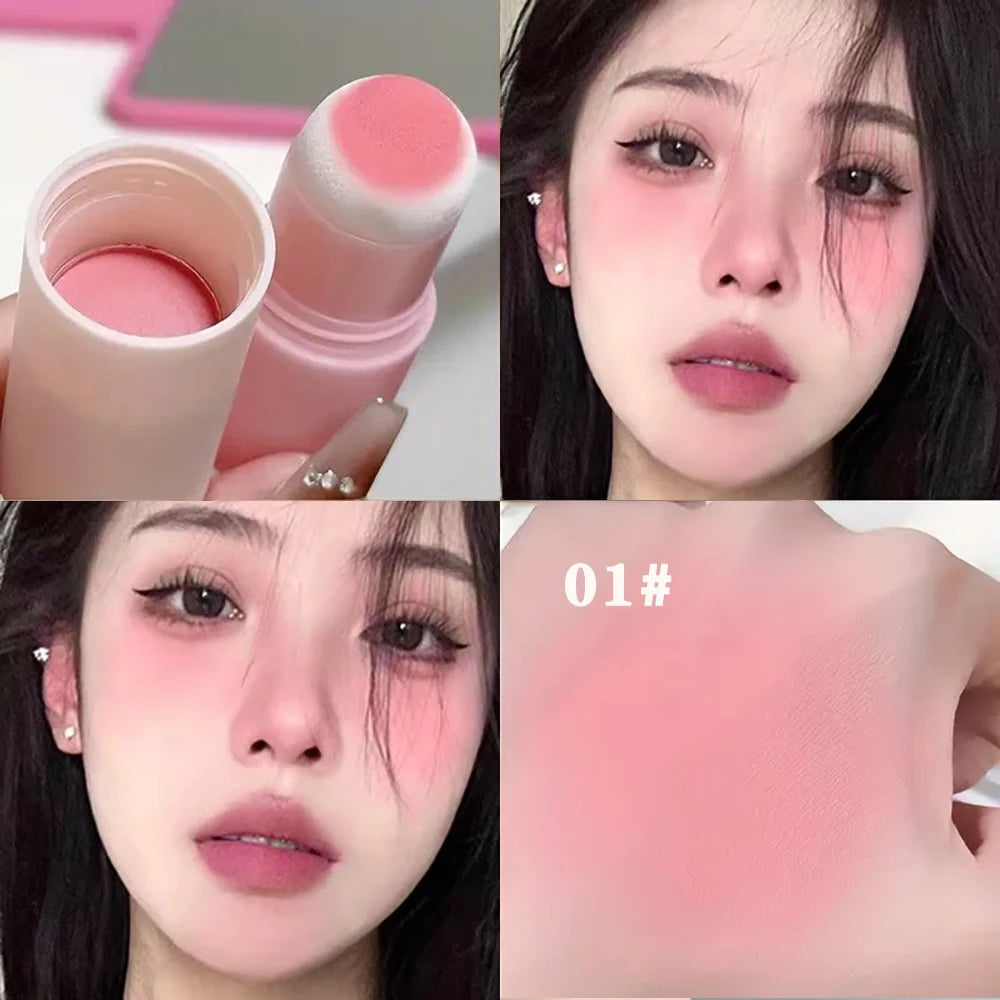 Waterproof, Matte Blush Stick, Soft Mist Effect, Long-lasting and Cute Natural Supernatural Monochrome Blush