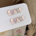 10pcs Diamond Pattern Cat-Eye Handmade Nails