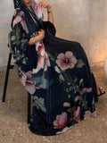 Siskakia Dubai Floral Print Open Abaya