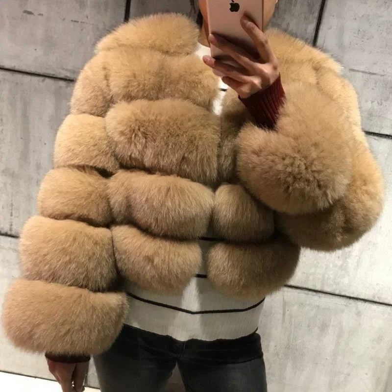 Faux Fox Fur Coat