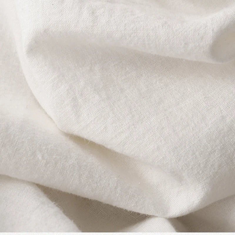 Linen Round Neck Short-Sleeved Shirt