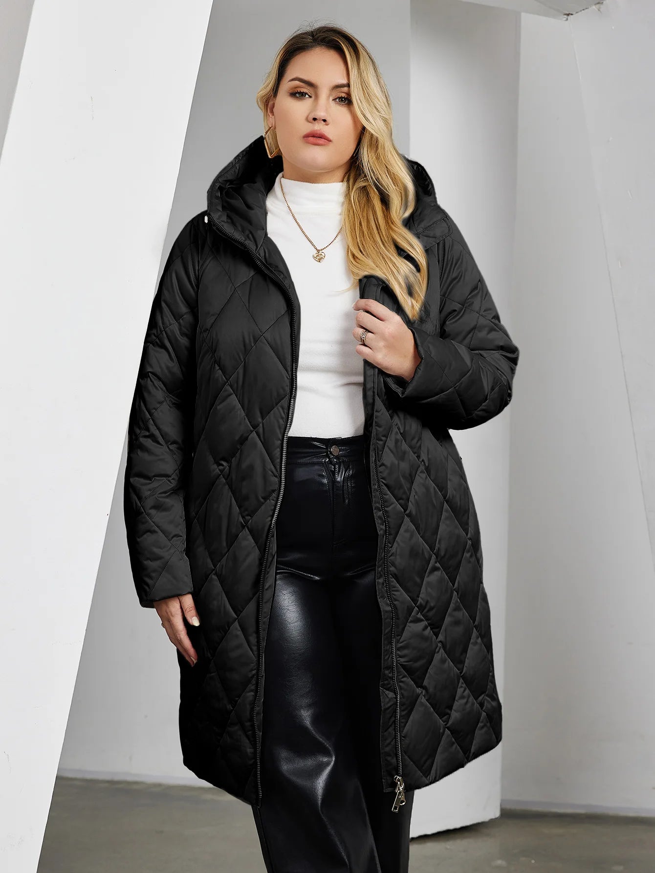 Astrid Women's Winter Jacket 2023 Plus Size Women Parka Long Thick Bio Down Jackets Hooded Diamond Quilted Coat Female Clothing