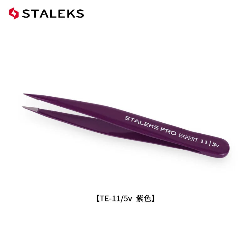 STALEKS Eyebrow Tweezers Professional Stainless Steel Beard Clips Hair Removal Tweezer Eyelash Extension Makeup Tools TE-11-5