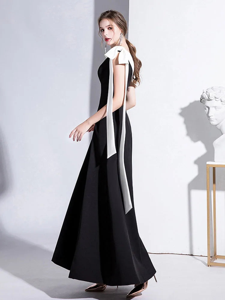 Elegant Black Formal Evening Long Dress