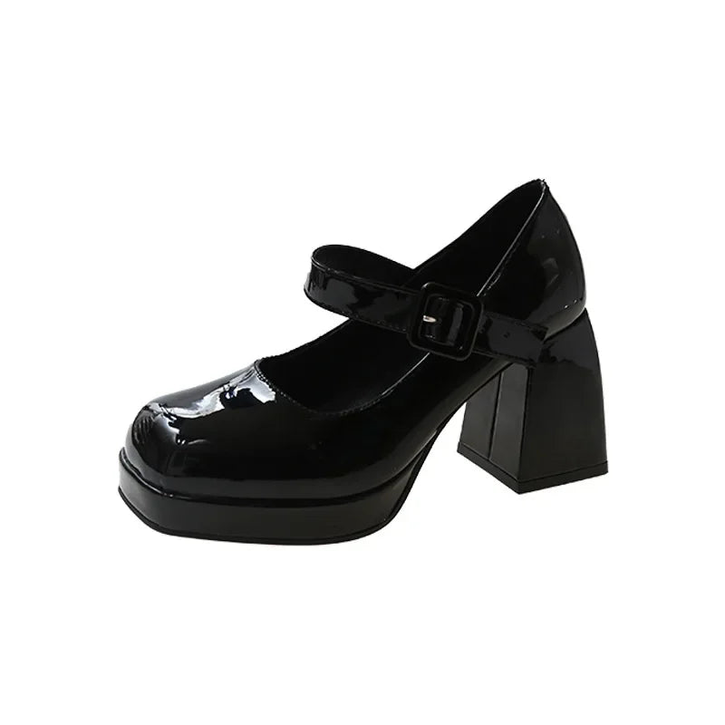 Platform Square Toe Pumps