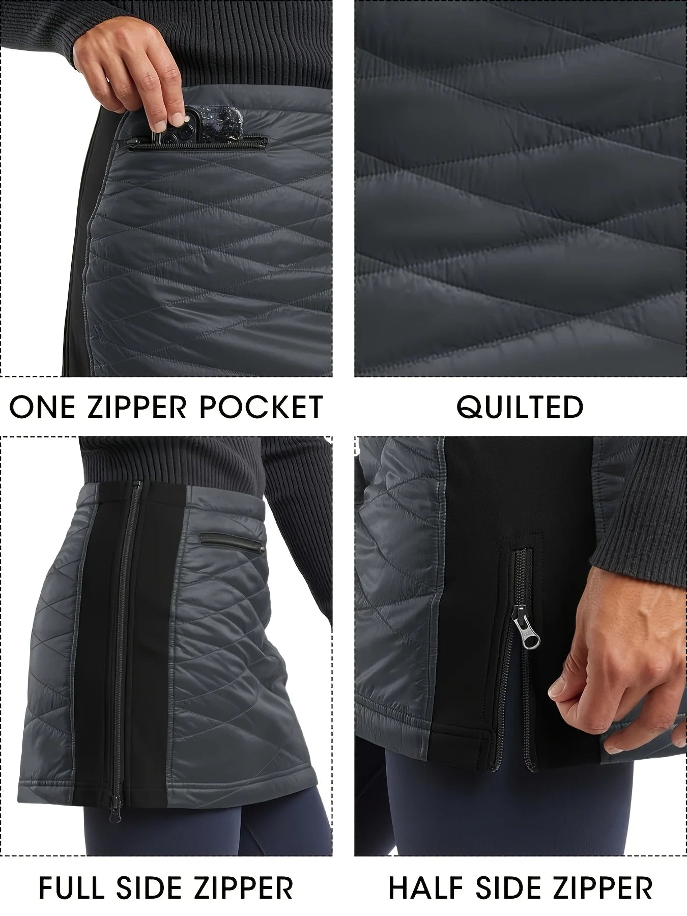 Zippered Puffer Skirt