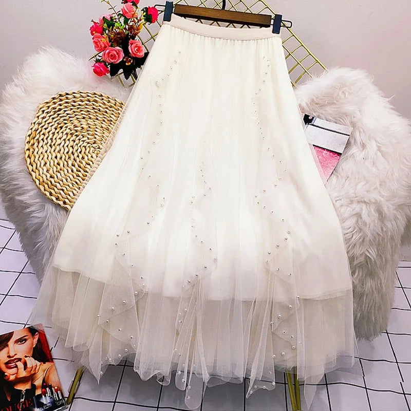 Beading Tulle Skirt