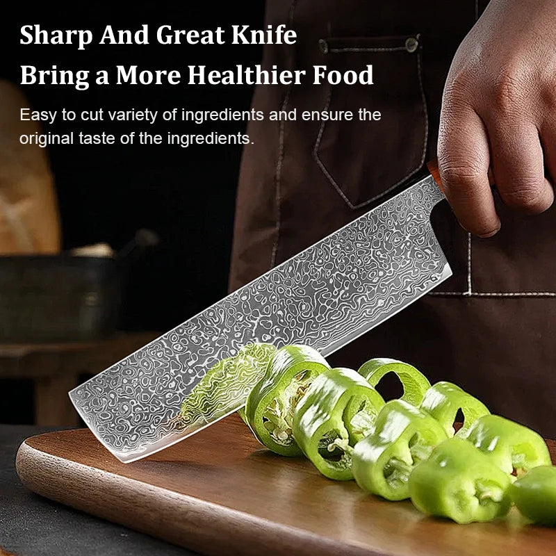 1-7PCS 67 Layer Damascus Steel Knife