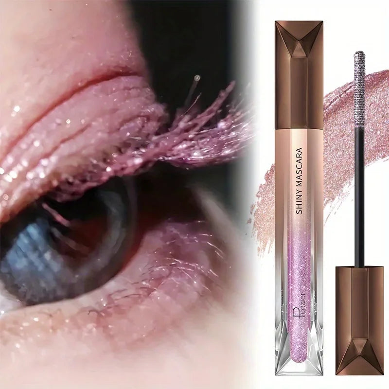 Glitter Sparkling Mascara，Long-Lasting, Effects, Waterproof, Smudge-Proof , crushed diamond mascara pearlescent fine flash