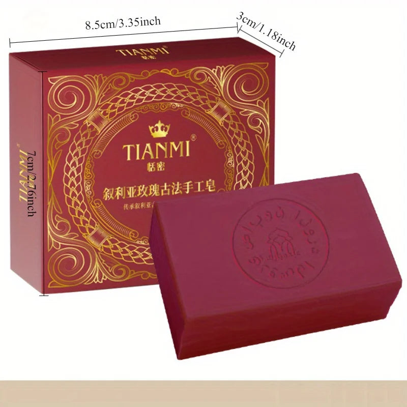 Syrian ancient soap rose essential oil gently cleanses the face, bathes the whole body, moisturizes and removes dead skin cells