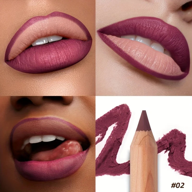 Matte Lip Liner- Long-Lasting,  Easy to Color, Includes Sharpener - Perfect for a Flawless Finish! Pudaier Lip Contour 2.0