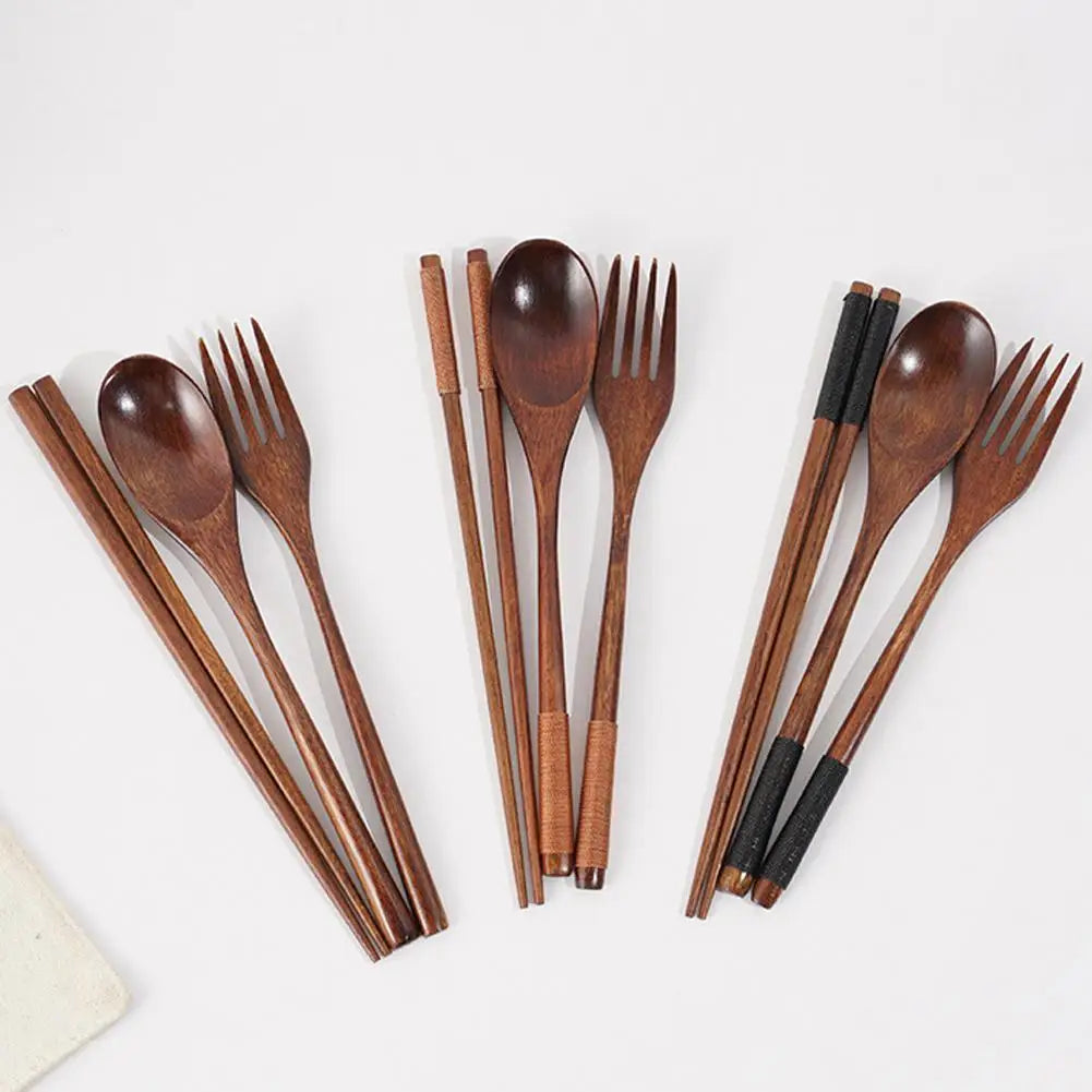 {3-Pieces} Korean Wooden Tableware