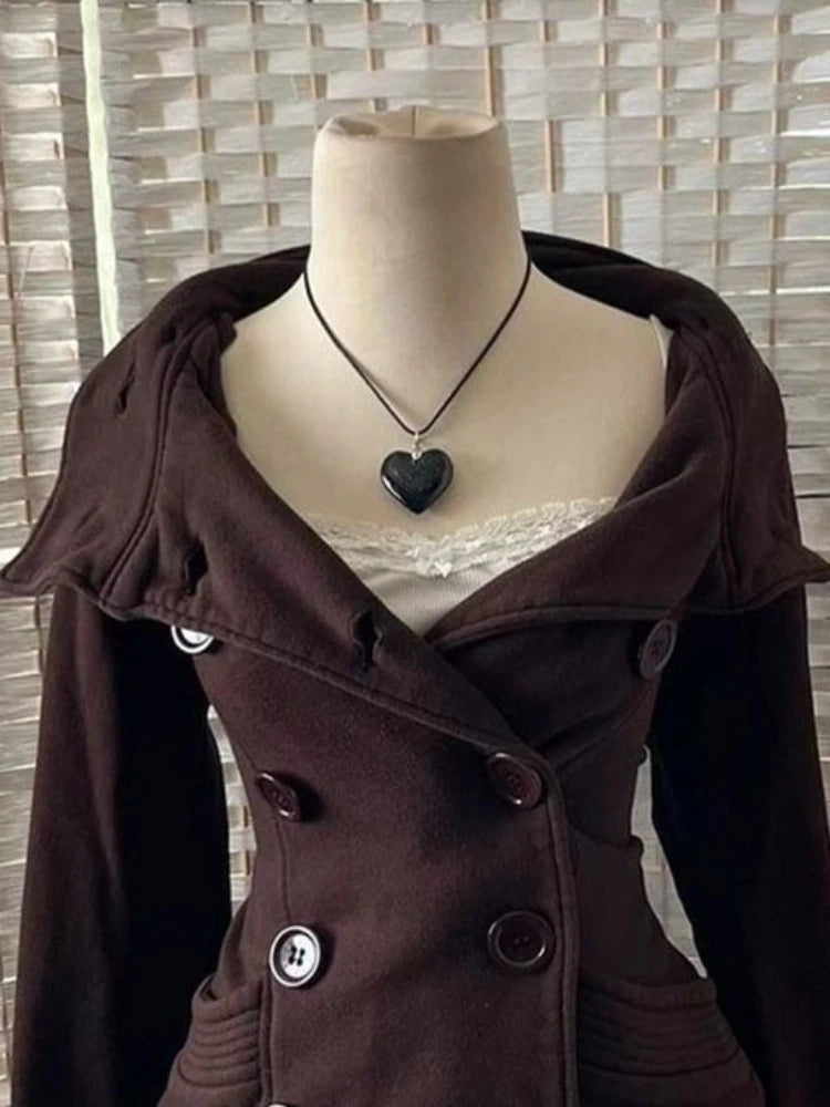 French Vintage High Street Hooded Coat