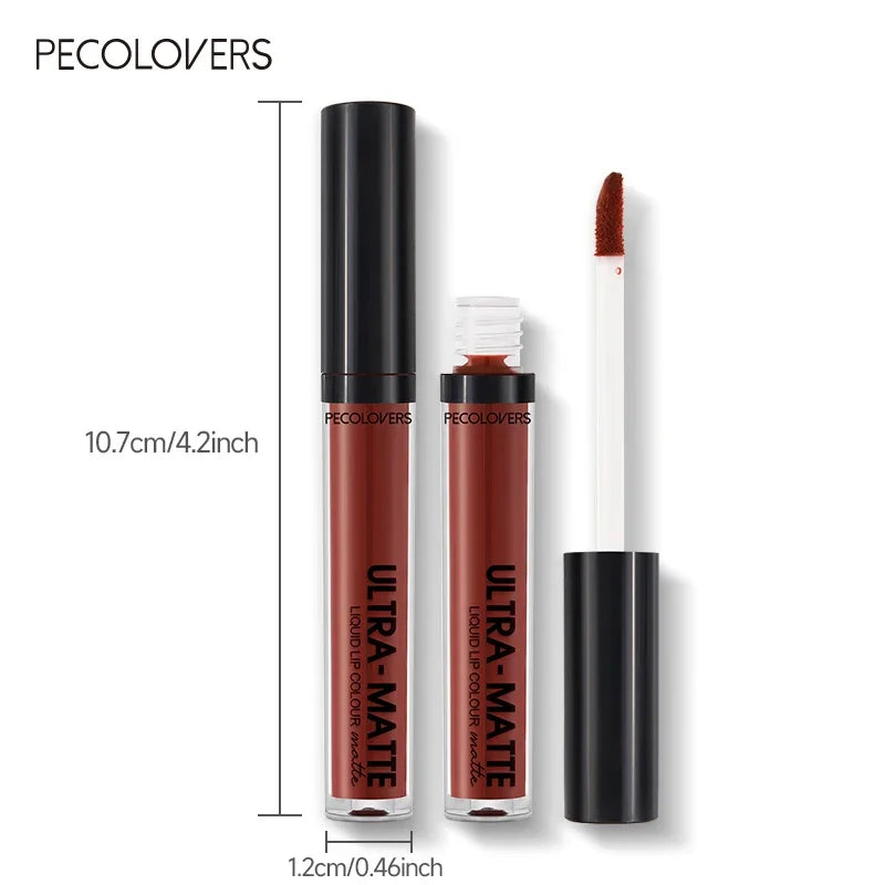 Velvet Mate Nude Brown Red Lip Gloss Lint Matte Liquid Lipstick Waterproof Long Lasting Tube Makeup Cosmetic Lipsticks Lipgloss