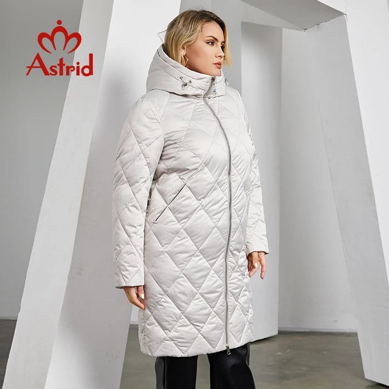 Astrid Women's Winter Jacket 2023 Plus Size Women Parka Long Thick Bio Down Jackets Hooded Diamond Quilted Coat Female Clothing