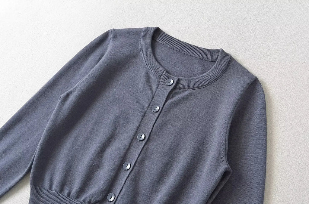 Retro Button Through Pointelle Knit Cardigan