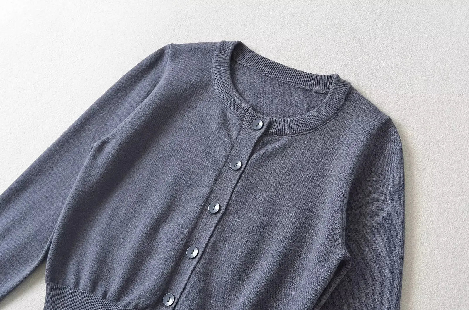 Retro Button Through Pointelle Knit Cardigan