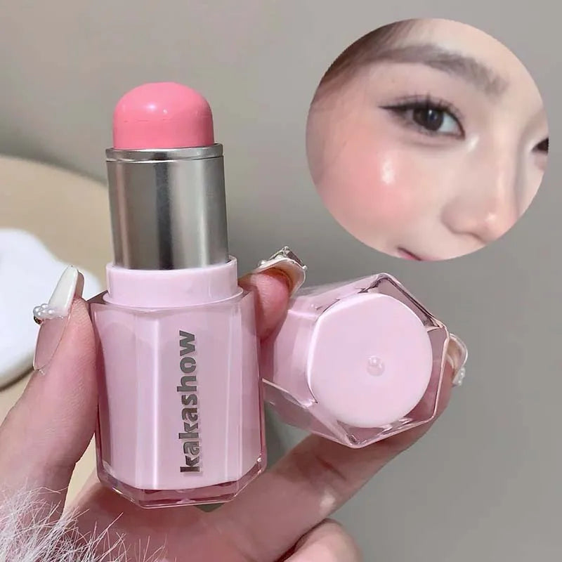 Water Plumping Gloss Rouge Blush Stick Matte Moisturizing Lipgloss Lasting Easy To Smudge Natural Blusher Lip and Cheek Dual-use